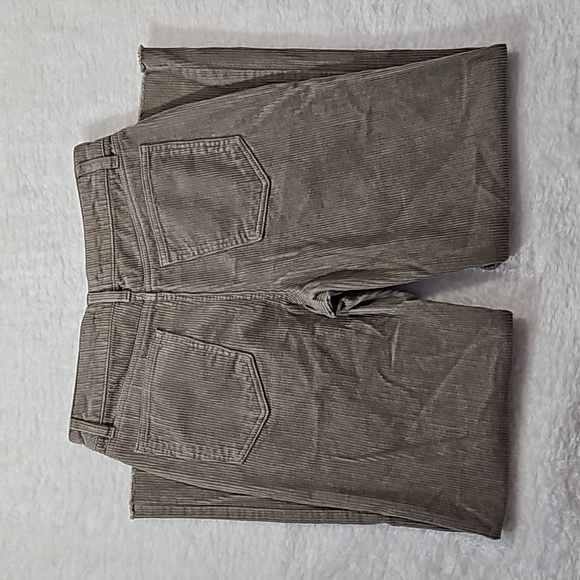 Forever 21 Corduroy Straight Leg Pants Tan M Raw Hem Mid Rise Bohemian - Picture 9 of 10
